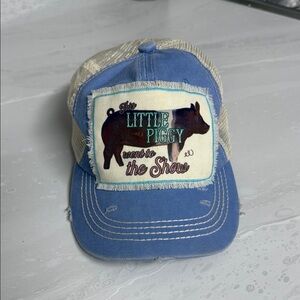 Blue and Cream Mesh Trucker Hat